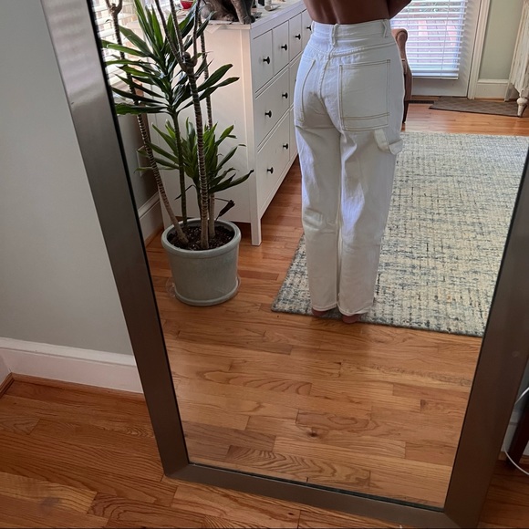 Yes Style Straight Cut Boyfriend Jeans Off-White Size Small - Picture 6 of 6